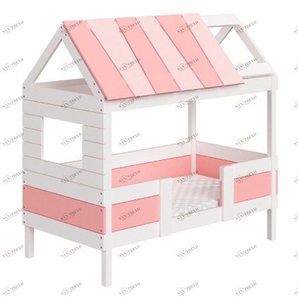 Кровать-домик одноярусная Home nord M 80х160 см белая, розовая ELLIPSE ELLIPSE HOME 351784 Белый;розовый Santreyd 