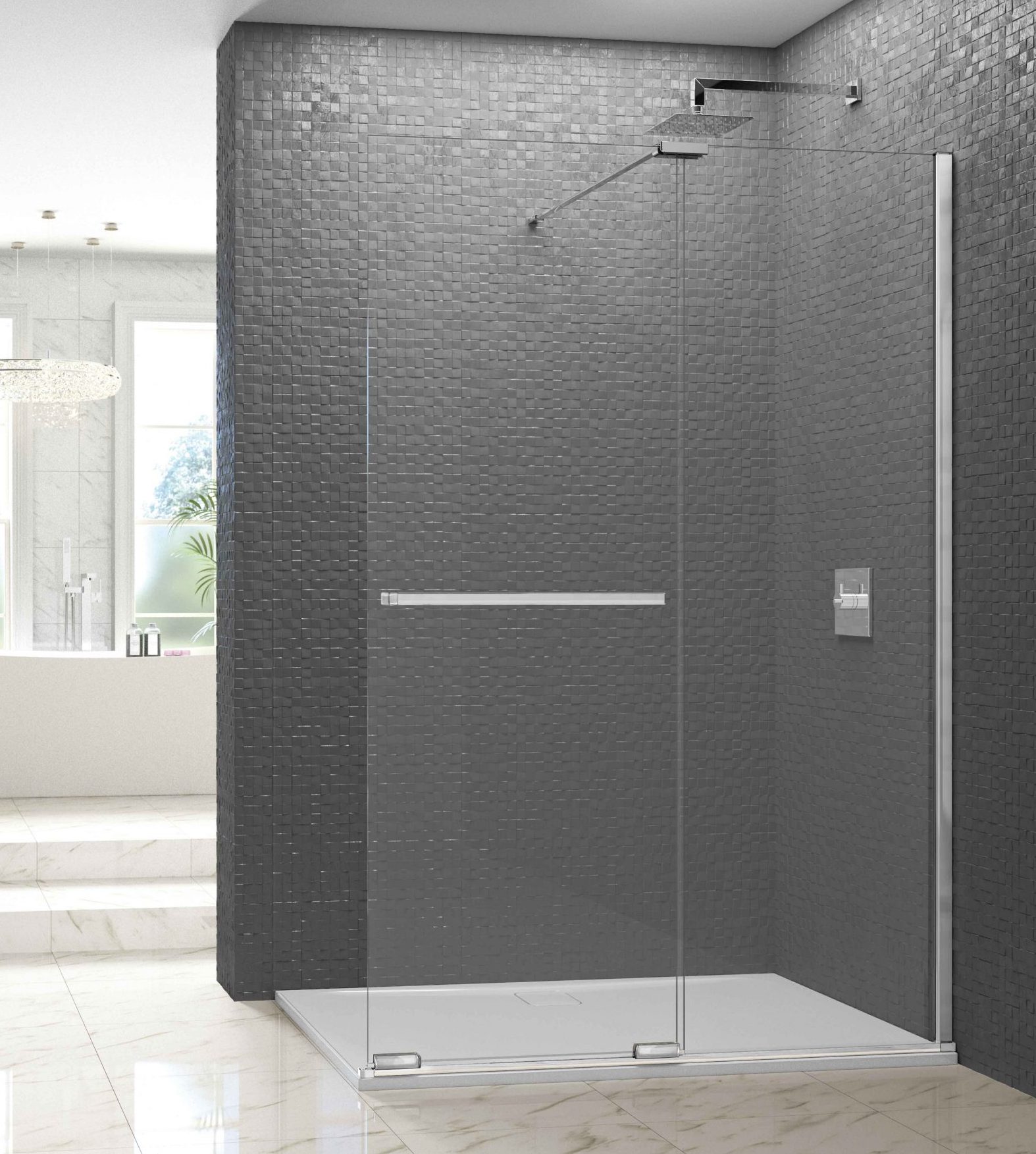 Душевая перегородка ARXFSL120SW L or R Merlyn Arysto X Хромированный 