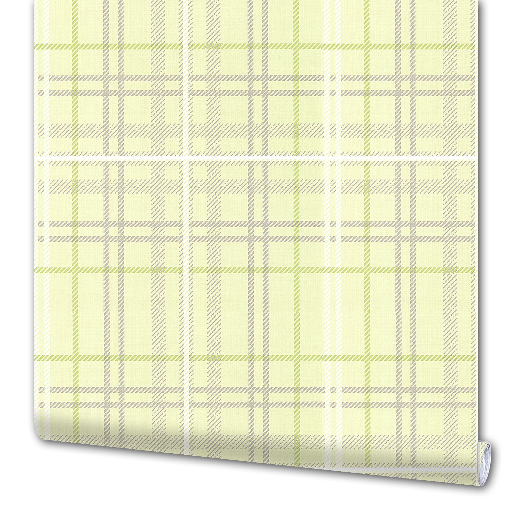 82045424 Обои бумажные зелёные 0.53 м 303-04 Д14 Клетка Santreyd 