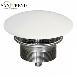 LARBI Донный клапан с накладкой из керамики для раковин без перелива Globo 10 см цвет Белая глазурь Globo ACCESSORIES Италия