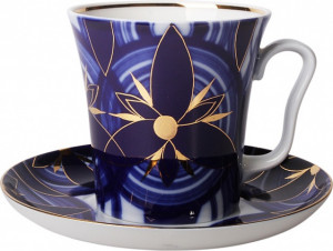 82204 Императорский фарфоровый завод Бокал с блюдцем "Вертолёт" "Ленинградский" Фарфор твердый