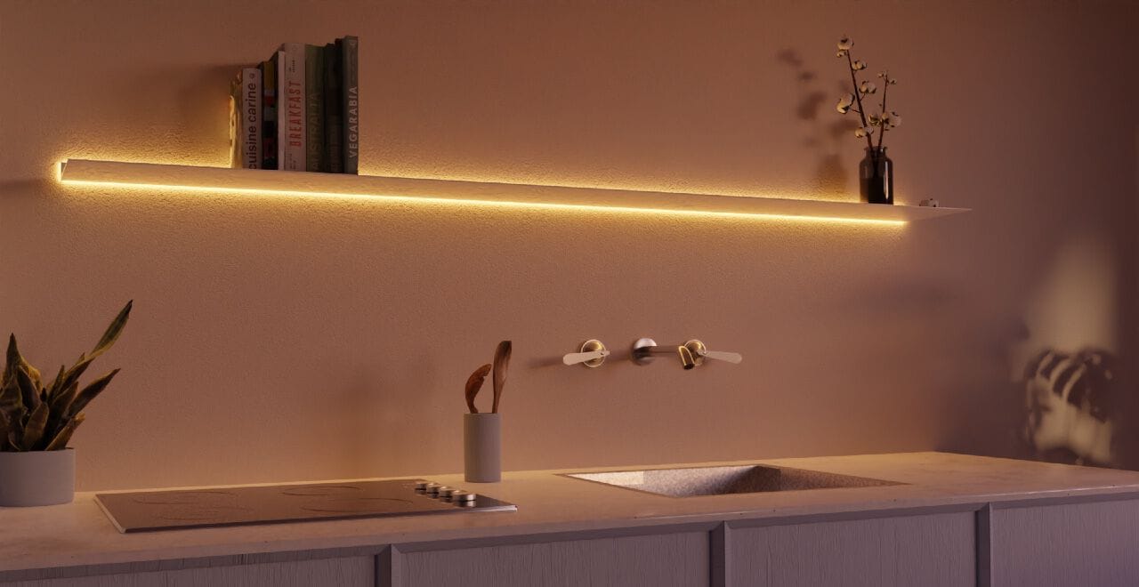 Алюминиевая полка со встроенным освещением Strackk WALL SHELF WITH LIGHT ALL AROUND ARCH-00078703 - Вид №2