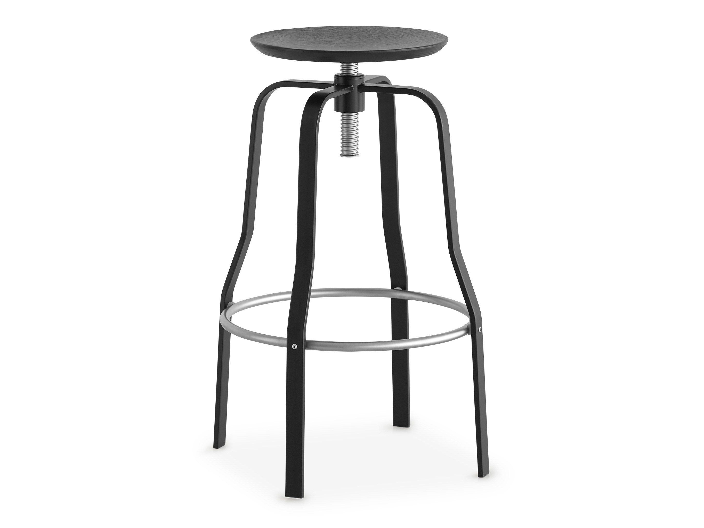 Регулируемая по высоте стальная и деревянная табуретка Lapalma круглый ARCH-00065932