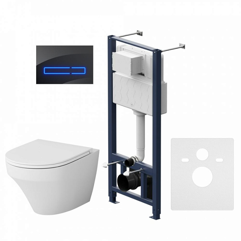 IS450A38.501700 Инст с клав Touchless Pro стекло чёрн с подв унит FlashClean с сид м/л AM.PM Inspire