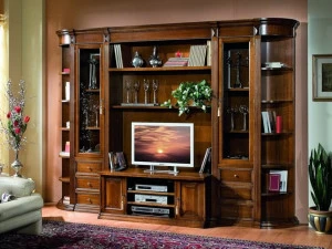 SCAPPINI & C Открытый деревянный книжный шкаф с подставкой под телевизор 35th anniversary 311-315-316