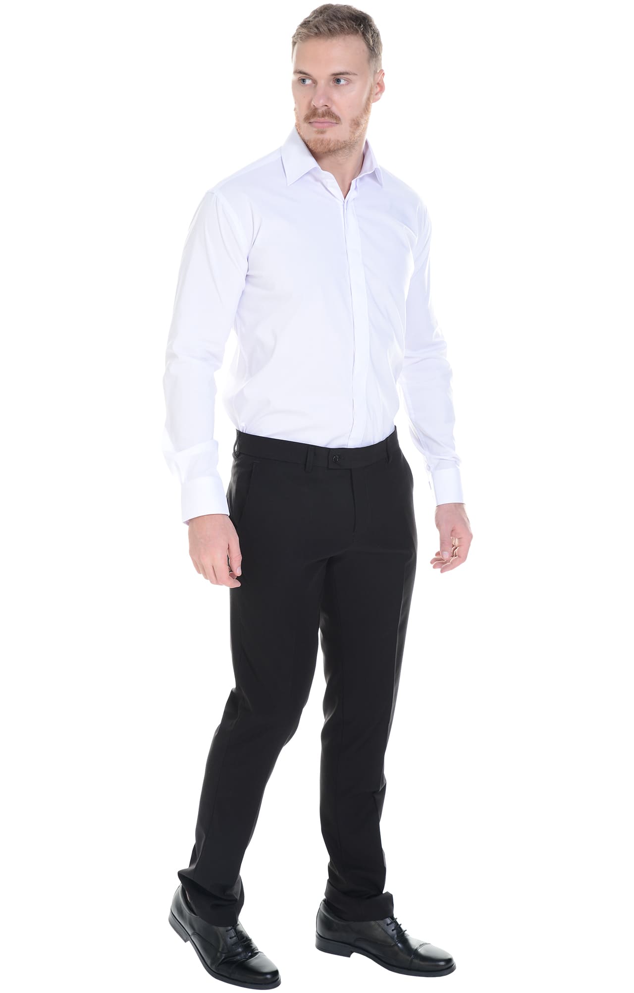 62463 Рубашка мужская  white El-Risto  Корпоративная одежда  размер 40/176-182  - Вид №26