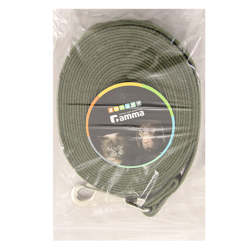 ПР0057237 Поводок для собак брезентовый 2,5см х 7м GAMMA  - Вид №1