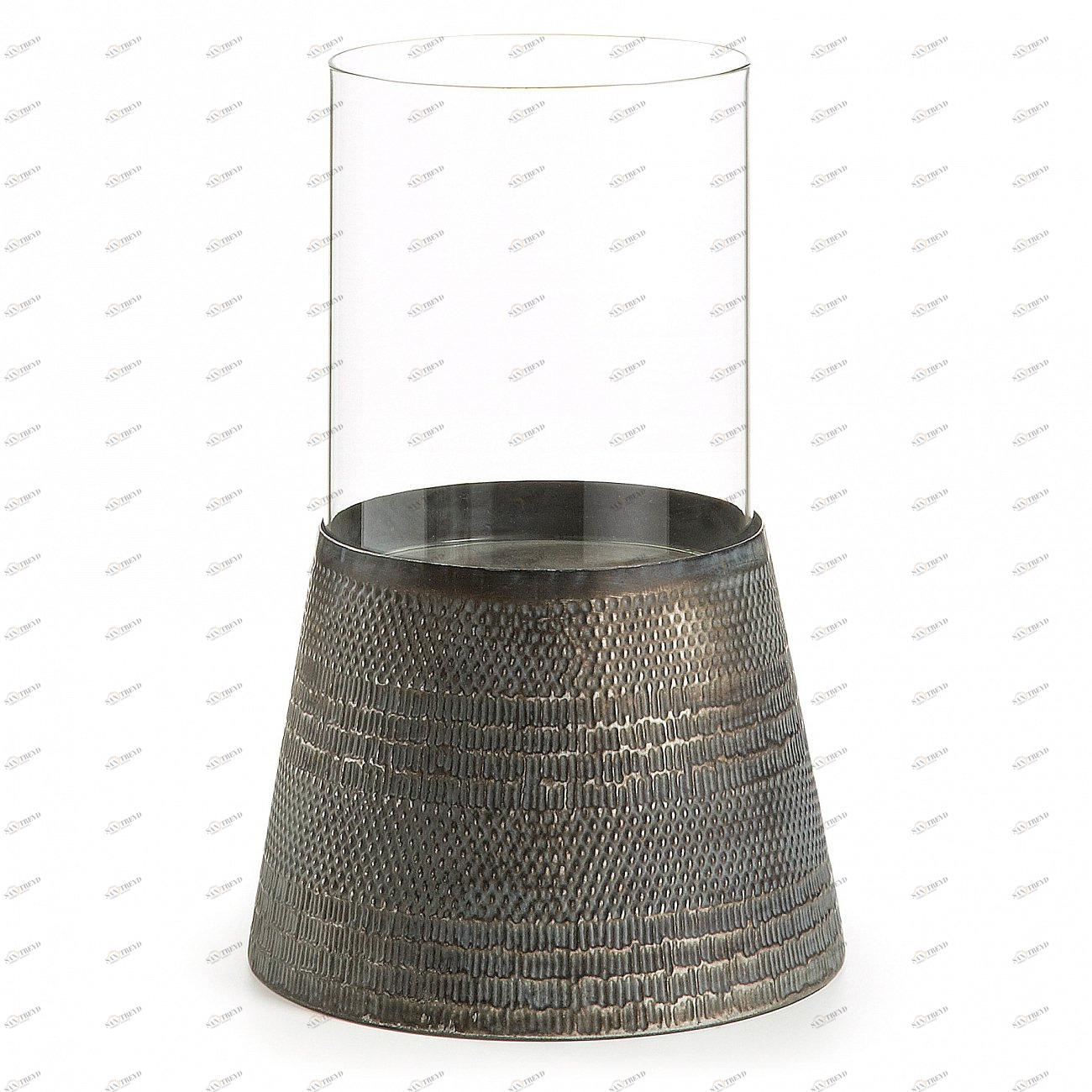 Подсвечник стеклянный с металлической основой серый Freddy от La Forma LA FORMA FREDDY 342948 Прозрачный;серый 