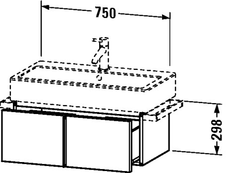 VE610604343 Vero Тумбочка подвесная Базальт матовый, декор Duravit - Вид №1