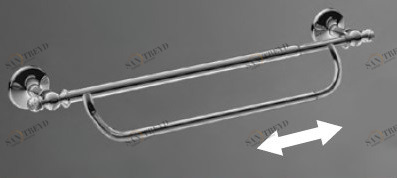 Двойной полотенцедержатель с регулировкой длины от 50 до 80 см ART&MAX ANTIC CRYSTAL AM-E-2648CLS 