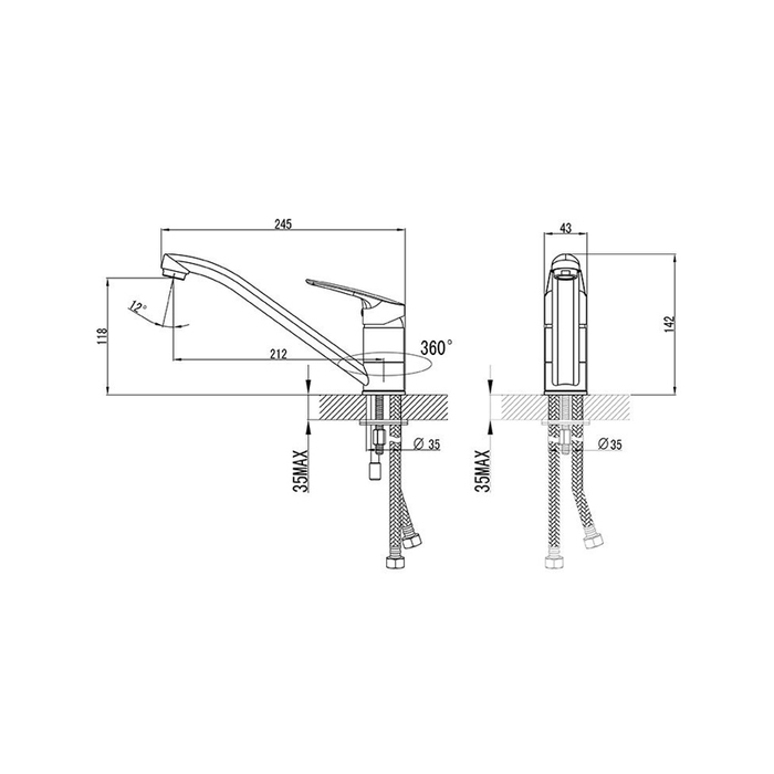 DONSB00M05 Milardo Don Смеситель для кухни Don Россия  - Вид №3