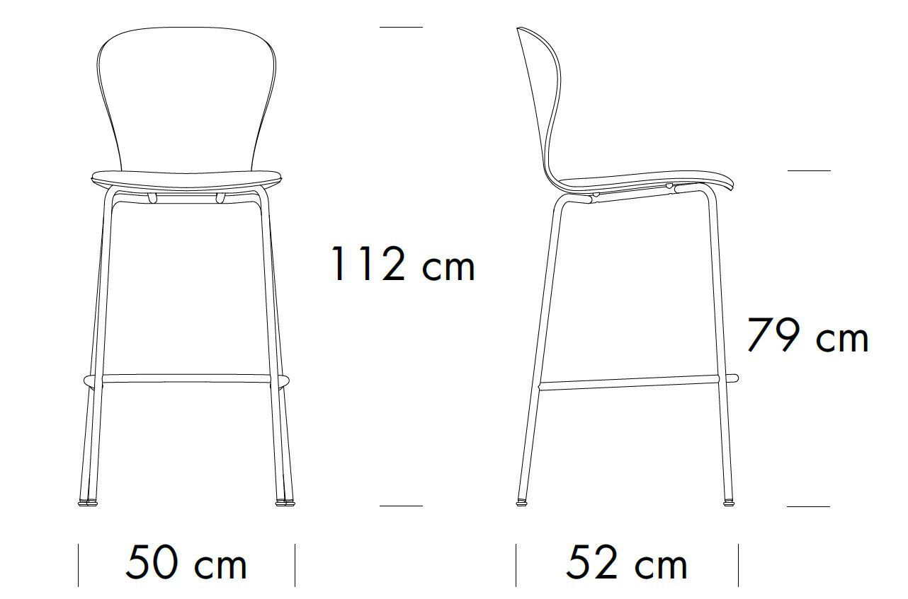 Высокий деревянный стул с мягким сиденьем с подставкой для ног THONET S 220 ARCH-00046268 - Вид №2