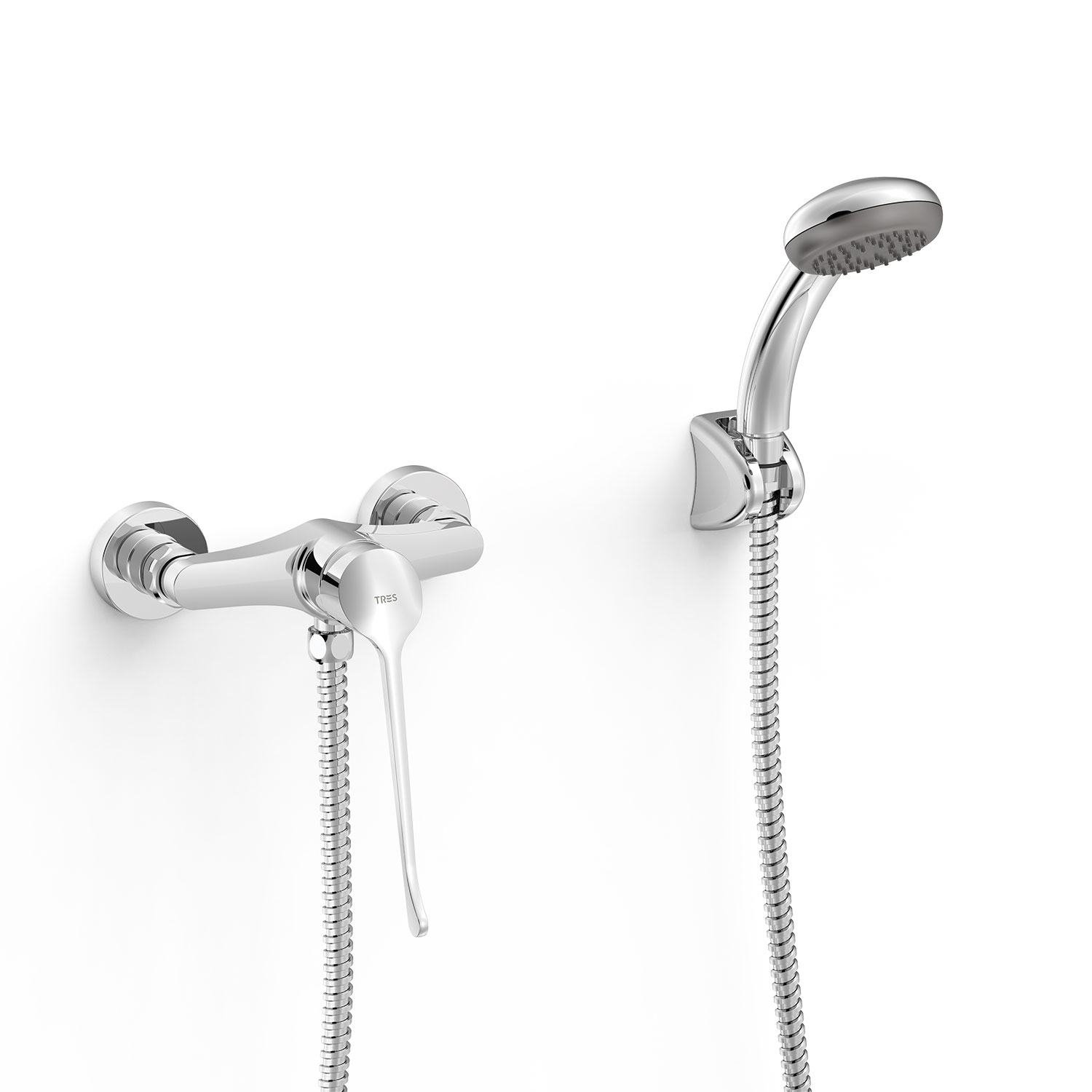 Базовый настенный медицинский смеситель для душа с одной ручкой-2151671011 TRES Base