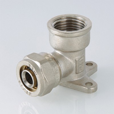 VTm.354.N.001604 Фитинг обжимной – угольник с креплением (водорозетка) Valtec 16 мм х 1/2"  - Вид №12