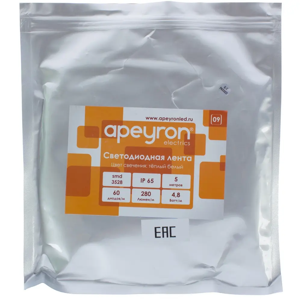 Светодиодная лента 4.8Вт/60LED/м свет тёплый белый IP65 13773408 STLM-2142518 APEYRON  - Вид №2