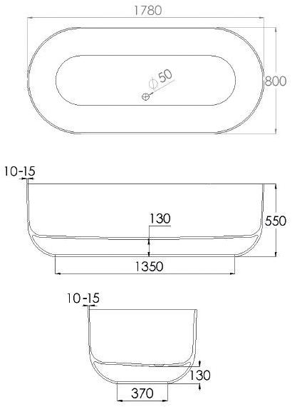 JEE-O Отдельностоящая овальная ванна Flow Sbm069 - Вид №3