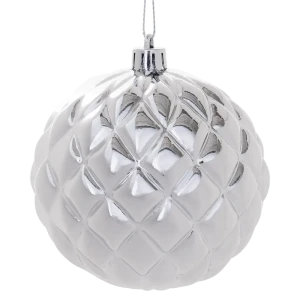 89368951 Шар елочный Форма ø10 см пластик серебристый STLM-1483719