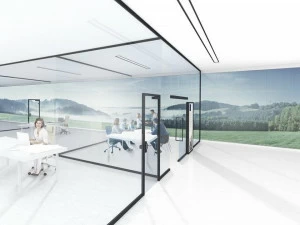 Dormakaba Стеклянная перегородка с дверью