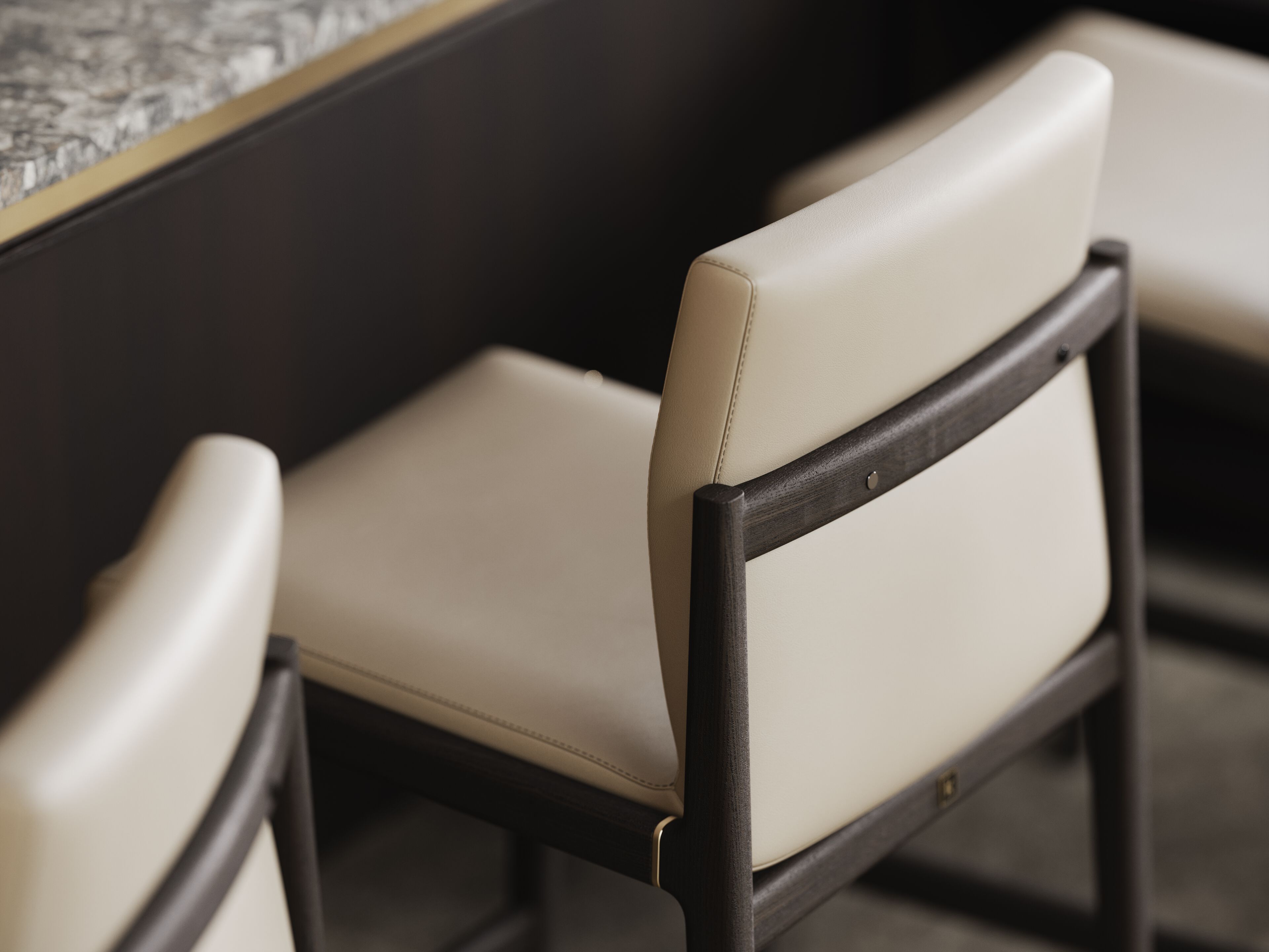 Высокий кожаный стул Laskasas холст ARCH-00073338 - Вид №1