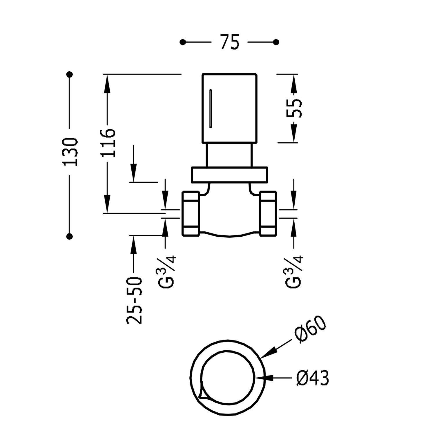 Врезной торцевой ключ-06151101 км TRES 06151101KM - Вид №1