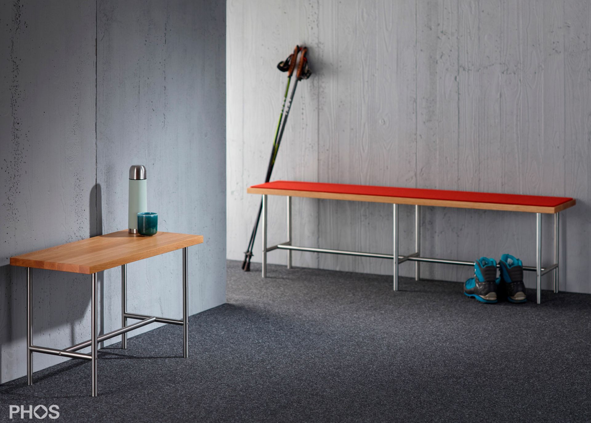 SiB1000-Eiche Скамья с сиденьем из массива дуба, ширина 115 см. PHOS  - Вид №6