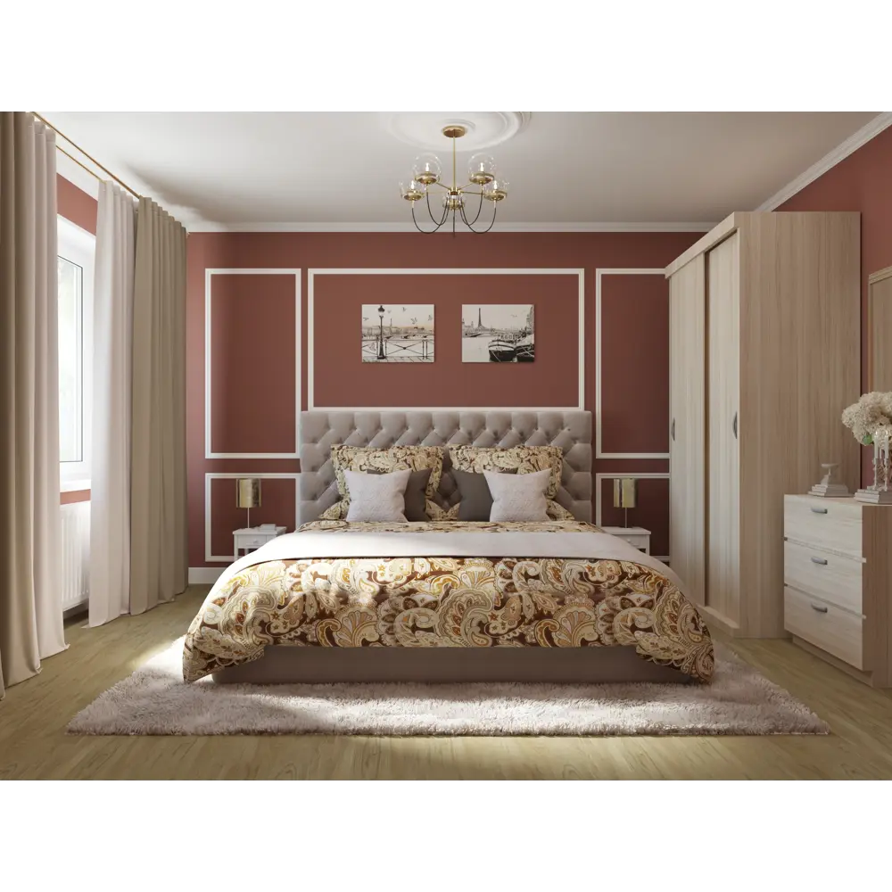 Штора на ленте со скрытыми петлями Inspire Carol 200х280 см цвет серо-бежевый Moon 4 81888338 STLM-2156717  - Вид №9