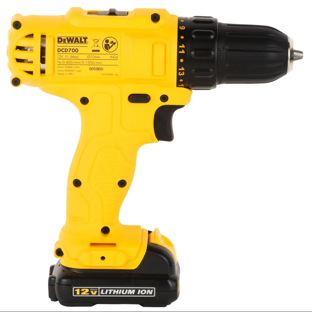 Шуруповёрт аккумуляторный DeWalt DCD700C2, 12 В Li-ion 2х1.3 Ач 82585627 STLM-2126476  - Вид №2
