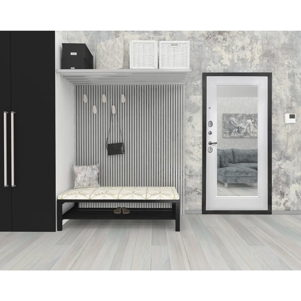 PORTIKA Порта Р-3 - входная металлическая дверь с зеркалом, графит/белый 84531948 STLM-0051313 - Вид №11