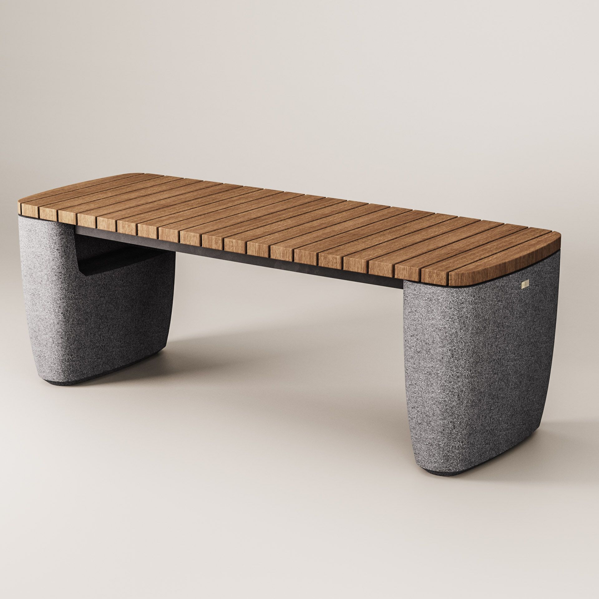 Прямоугольный стол для общественных мест из бетона и дерева Kremen ARCH-00055578 - Вид №6