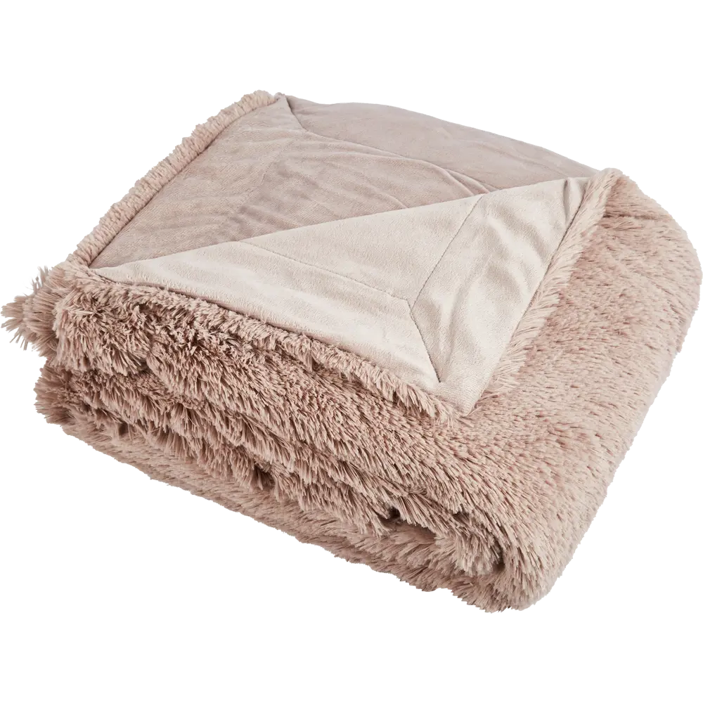 Плед Мягкий мех 200x220 см искусственный мех цвет серо-коричневый Eclair STLM-2001390