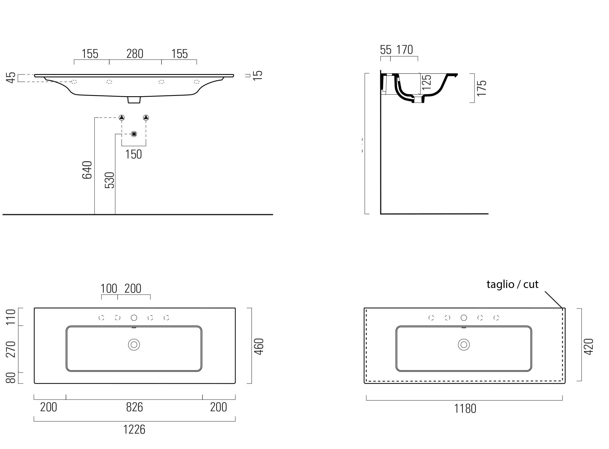 Прямоугольная раковина с держателем для полотенец GSI ceramica чистый ARCH-00128774 - Вид №4