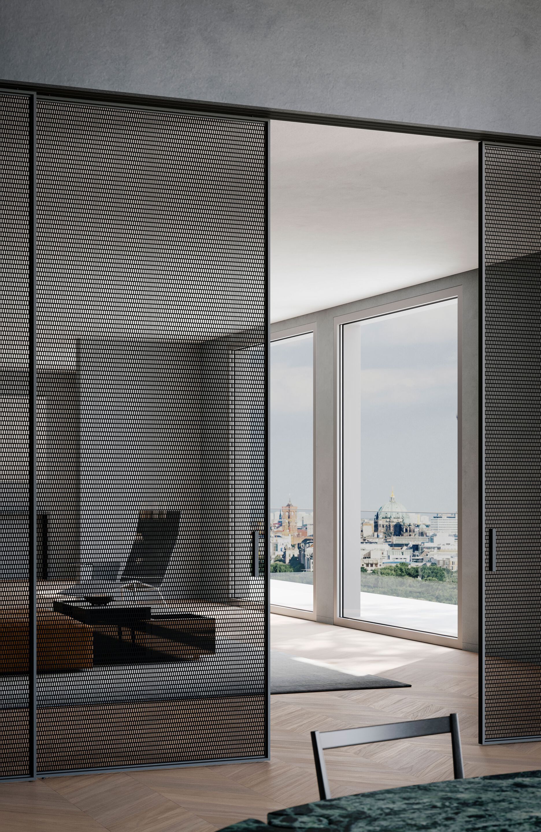 Стеклянная дверь Lualdi раздвижные и поворотные стеклянные системы ARCH-00112202 - Вид №2