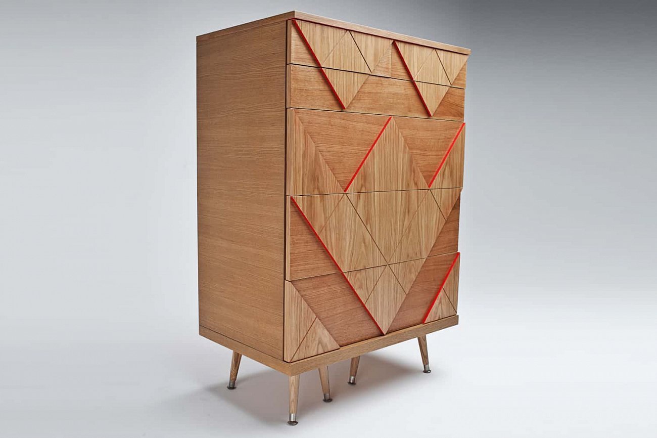 Комод с ножками и 6 ящиками дуб Big Woo WOODI  00-3965939 Бежевый;дуб сонома  - Вид №4