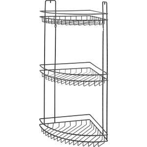 Полка для ванной комнаты Rely трехъярусная угловая 22x22x59.6 см, металл, цвет чёрный