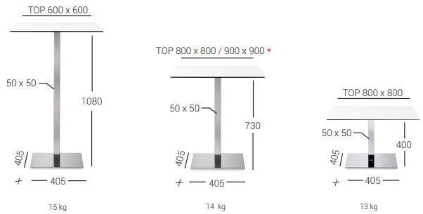 PF Stile Основание стола из нержавеющей стали Slim q 500q - Вид №2