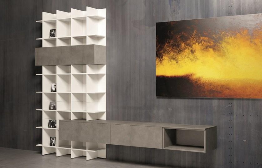 Dall'Agnese Модульный лакированный открытый книжный шкаф Slim sun-id-1490138 - Вид №1