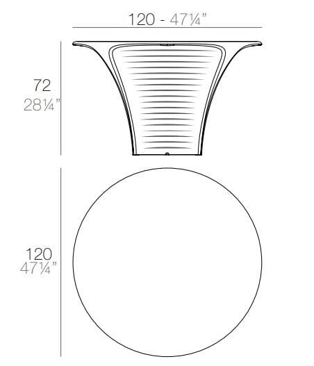 Круглый полиэтиленовый садовый стол Vondom Biophilia ARCH-00074780 - Вид №8