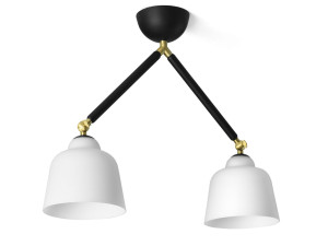 Потолочный светильник из металла и опалового стекла