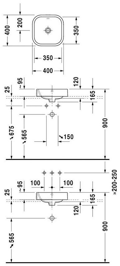 231440 Накладная раковина на столешницу  овальная Duravit Happy D.2 - Вид №1