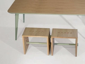 KARN Низкий деревянный табурет с подставкой для ног Karn design