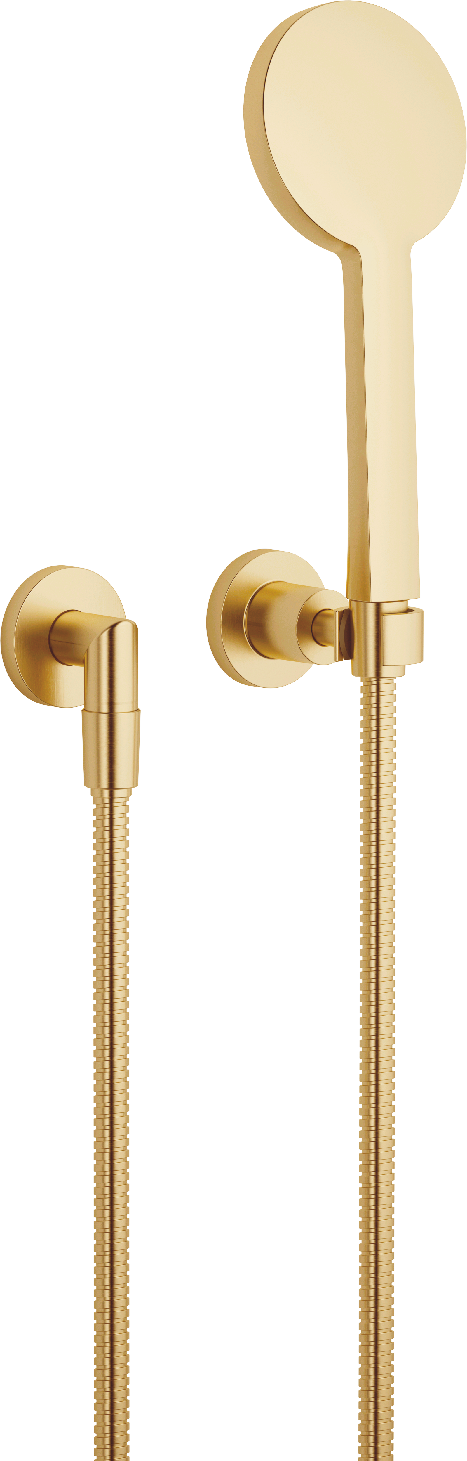 TARA Набор для ручного душа с отдельными розетками - Brushed Durabrass (23-каратное золото)
