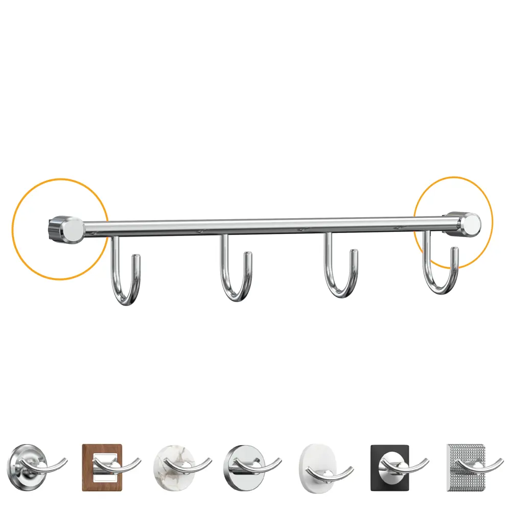 Держатель для полотенец Lemer You-Design 4 крючка цвет хром 82808596 STLM-2129006