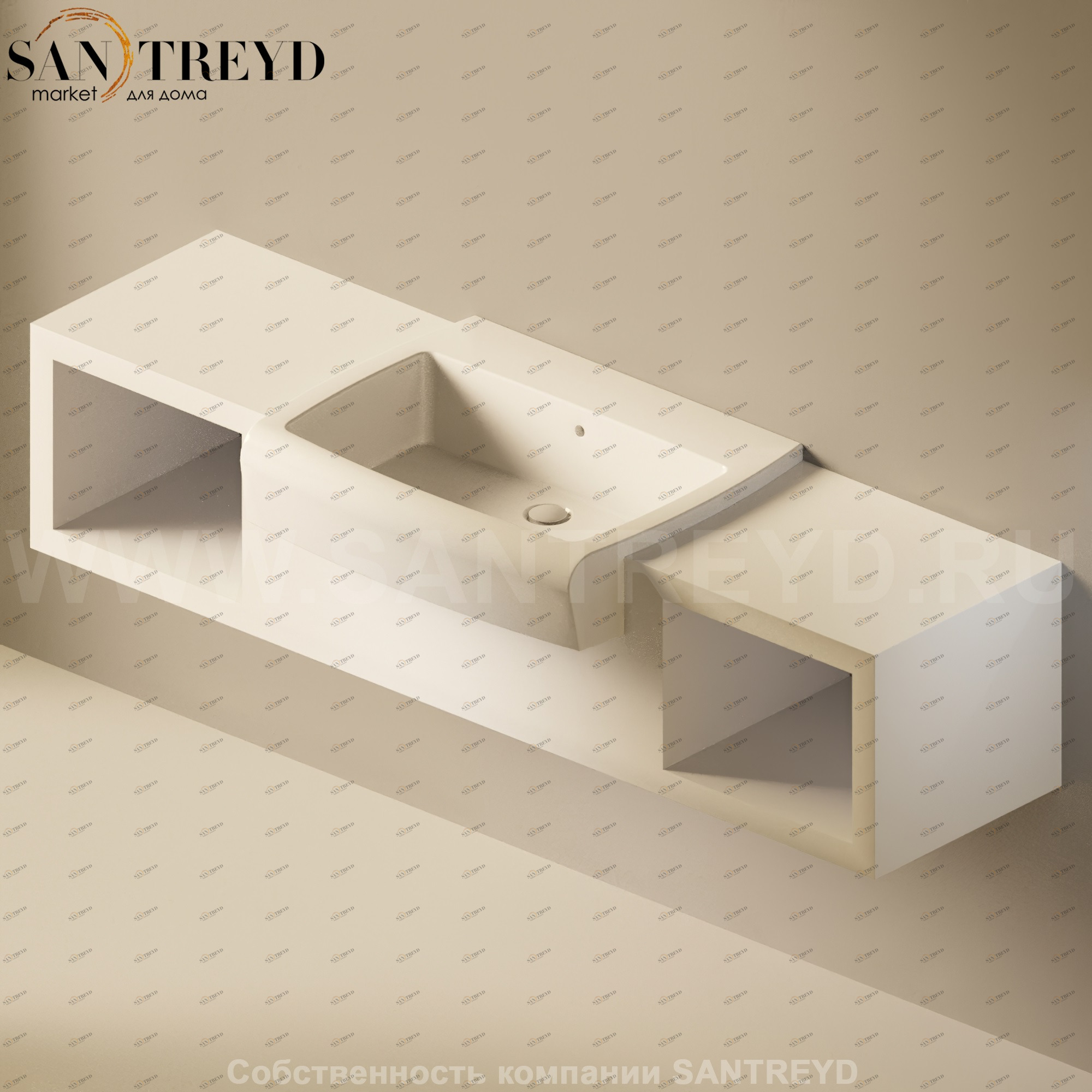 Flaminia UNA Консоль для раковины от 180 до 240 см с местом хранения белая UNA75V2.9016 Ceramica Flaminia UNA75V29016