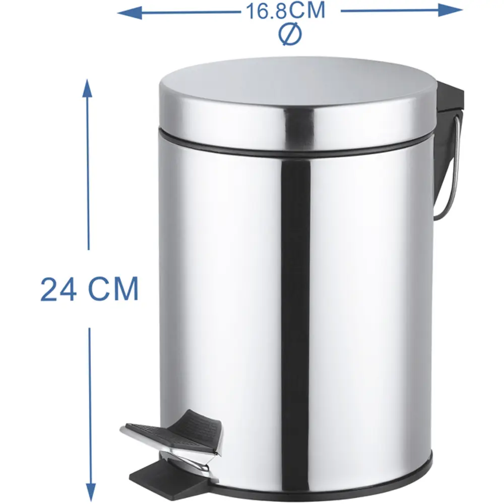 Бак для мусора в ванную комнату KONSENSA Терни 3 л сталь цвет хром STLM-2181516