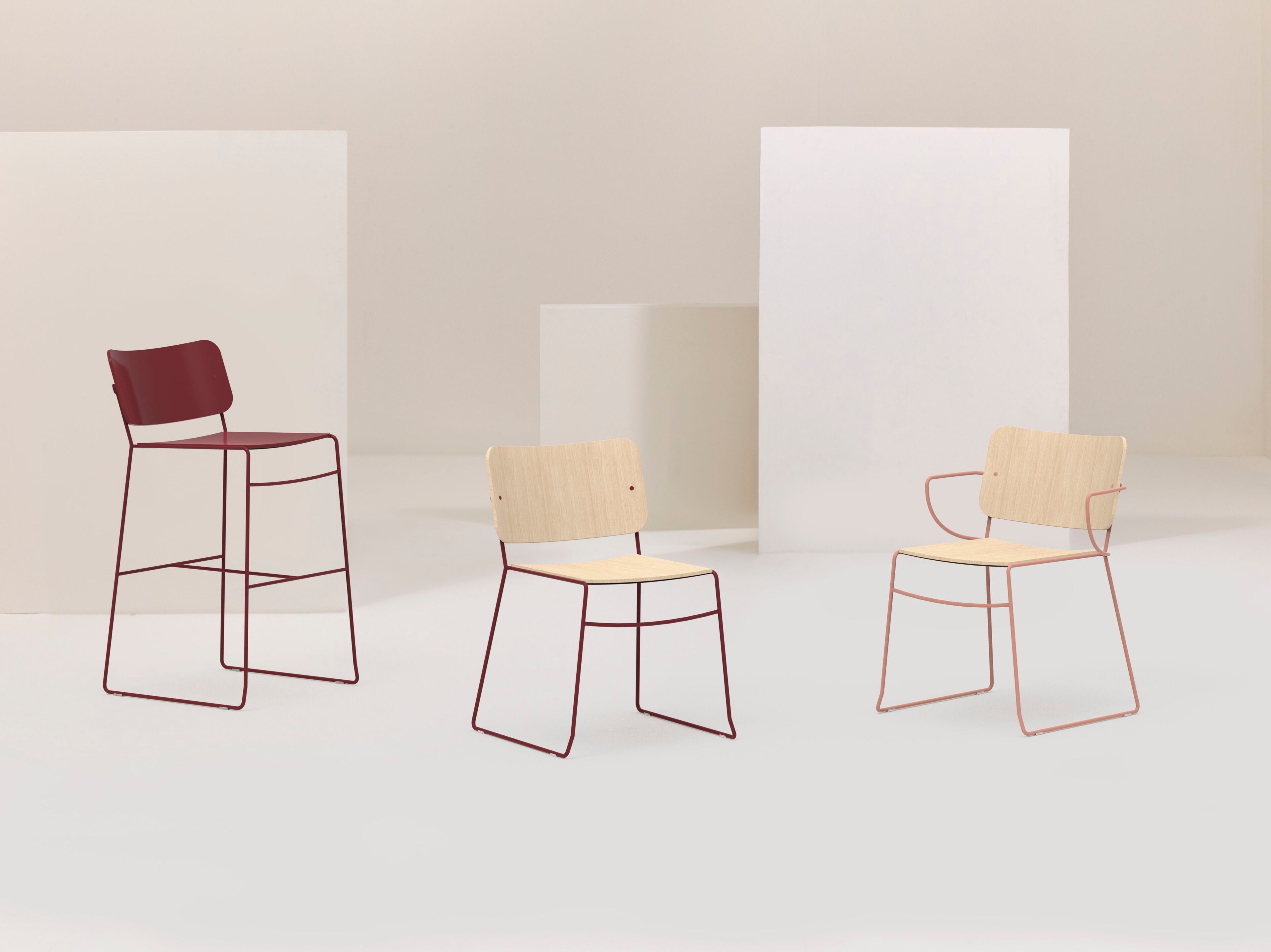 Стул из стали и ясеня Billiani Button Down ARCH-00145849 - Вид №3