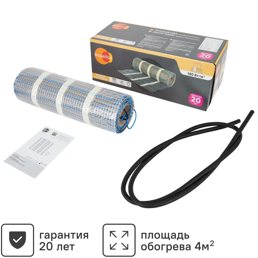 Нагревательный мат Equation для тёплого пола 4 м² 720 Вт 18859631 STLM-0937617