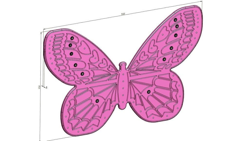 Панно детское настенное "Бабочка" МАНДАРИН ЗЕФИР 178696 Розовый Santreyd  - Вид №1