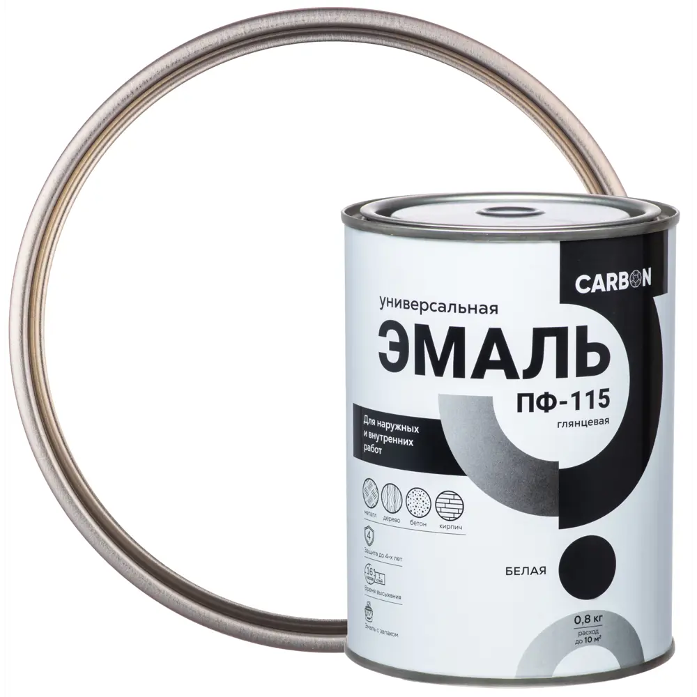 Эмаль ПФ-115 Carbon глянцевая цвет белый 0.8 кг 82739724 STLM-2155104 