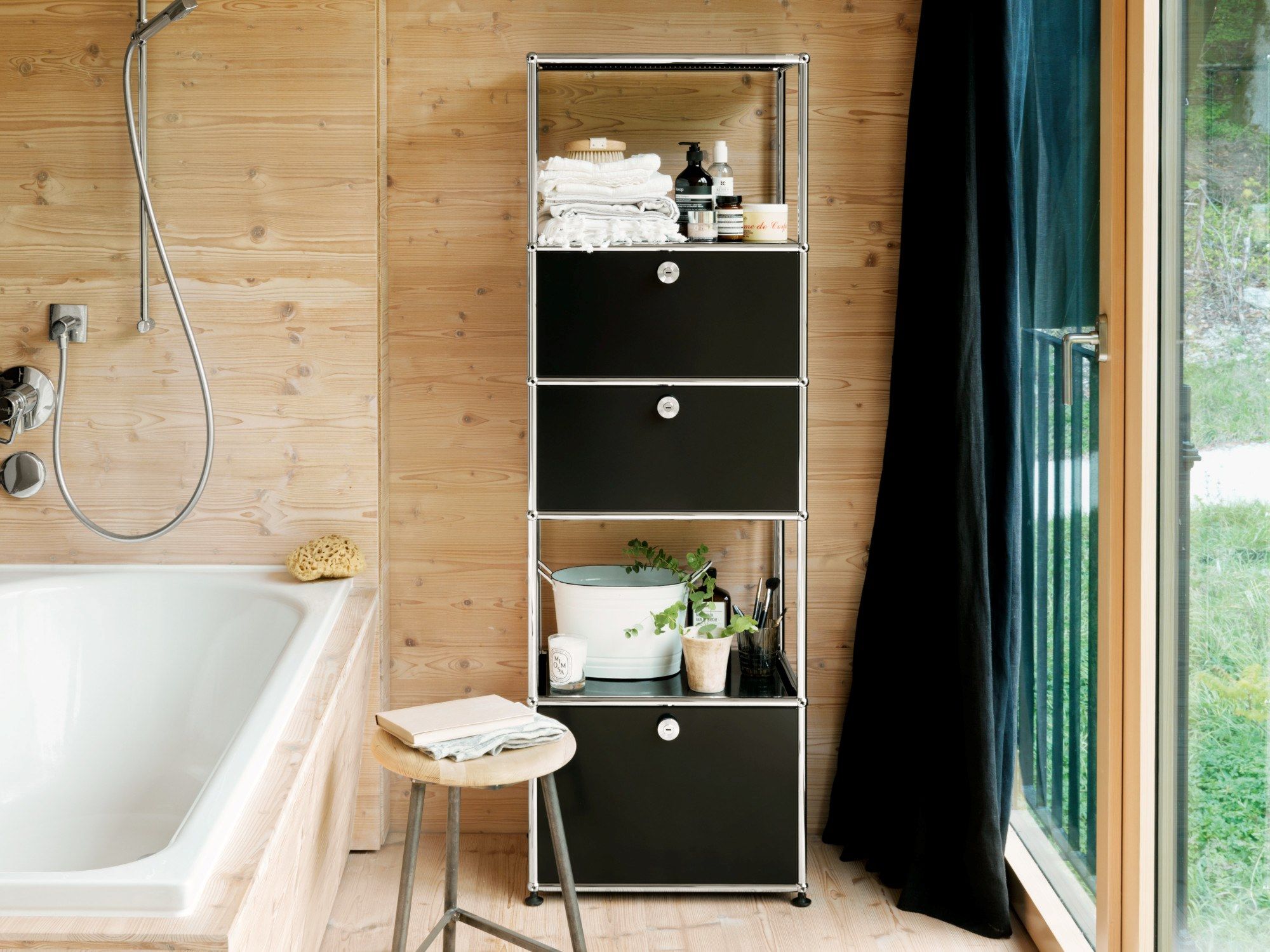 Стальная секционная настенная Книжная полка с ящиками USM USM SELECTION ARCH-00076511