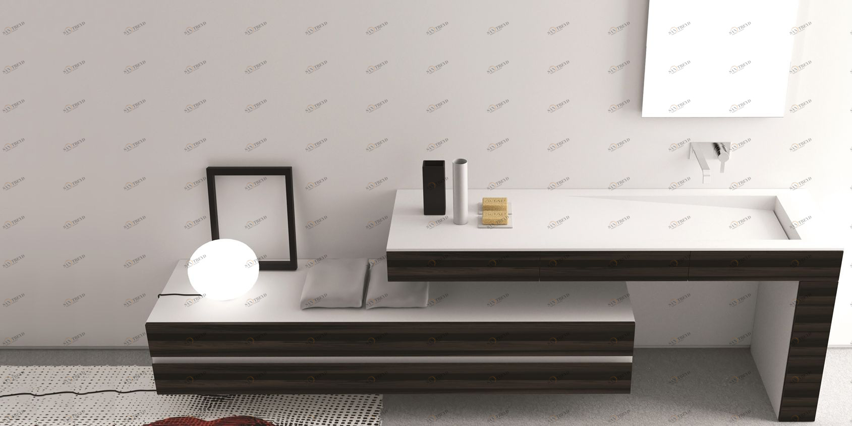 Moma Design Раковина подвесная с ящиком SLIM XS 1600 белая XS116008